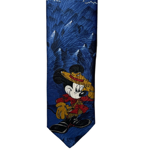 Vintage Disney Men's Mickey Mouse Tie Blue Yellow Art